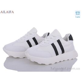 Фотография Кроссовки женские модные Весна/осень 2393 white-black піна (6 пар р.36-41) "Ailaifa" недорого оптом от прямого поставщика