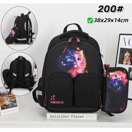 Портфель дитячий на дівчинку 200 black р.38-29-14 "Candy bags" недорого від прямого постачальника