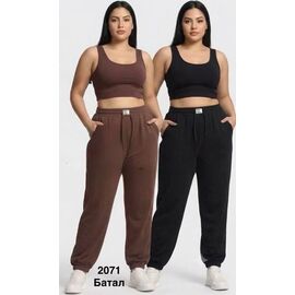Штани спортивні жіночі 2071 brown р.3XL-7XL "WELL" недорого оптом від прямого постачальника