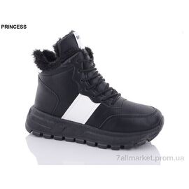 Черевики жіночі стильні Зима AG66 black (8 пар р.36-41) "Princess" недорого оптом від прямого постачальника