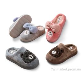 Фотография Тапки детские домашние Весна/осень MB8788 mix (12 пар р.30-35) "Rai shoes" недорого оптом от прямого поставщика