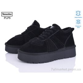 Фотография Кроссовки женские модные зима A3305 black (6 пар р.36-40) "PLPS-Nanachka" недорого оптом от прямого поставщика
