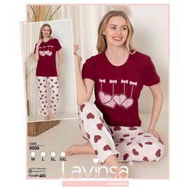 Фотография Пижама лёгкая женская 8006 wine р.M-2XL "DONELLA" недорого оптом от прямого поставщика