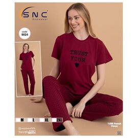 Фотография Пижама лёгкая женская 9024 wine р.M-2XL "DONELLA" недорого оптом от прямого поставщика