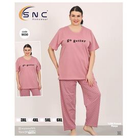 Фотография Пижама лёгкая женская 9030 powder р.2XL-5XL "DONELLA" недорого оптом от прямого поставщика