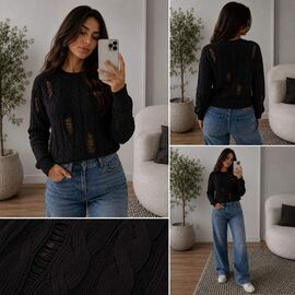 Фотография Свитер женский 123 black р.42-46 "BONJOUR" недорого оптом от прямого поставщика