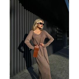 Сукня жіноча 8060 brown р.42-52 "BONJOUR" недорого оптом від прямого постачальника