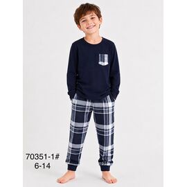 Фотография Пижама детская на мальчика 70351-1 navy р.6-14 "Fili kids" недорого оптом от прямого поставщика