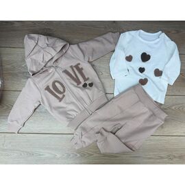 Костюм дитячий на дівчинку 1332 beige р.0.9-2 "Emir kids" недорого оптом від прямого постачальника