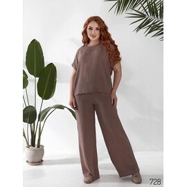 Фотография Костюм женский 728 brown р.50-58 "DORA" недорого оптом от прямого поставщика
