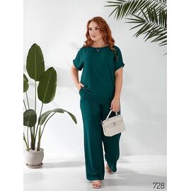 Фотография Костюм женский 728 green р.50-58 "DORA" недорого оптом от прямого поставщика