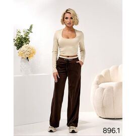 Фотография Штаны спортивные женские 896-1 brown р.42-48 "DORA" недорого оптом от прямого поставщика