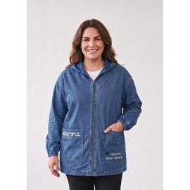 Фотография Куртка женская демисезонная JL1357 blue р.56-60 "Julia" недорого оптом от прямого поставщика