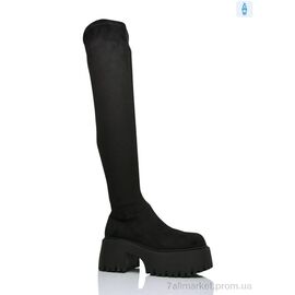 Фотография Ботфорты женские зима V005-9-3 black (8 пар р.36-40) "Violeta" недорого оптом от прямого поставщика