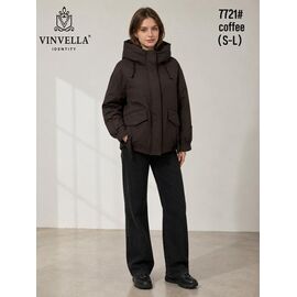 Куртка жіноча зимова 7721 brown р.S-L "Immei" недорого оптом від прямого постачальника