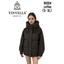 Куртка жіноча зимова 9930 brown р.S-XL "Immei" недорого оптом від прямого постачальника