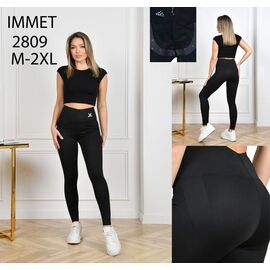 Фотография Лосины женские 2809 black р.M-2XL "Immei" недорого оптом от прямого поставщика