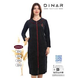 Фотография Халат женский 40028 black р.2XL-5XL "Samo" недорого оптом от прямого поставщика