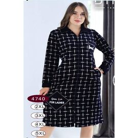 Фотография Халат женский 4740 black р.2XL-5XL "Samo" недорого оптом от прямого поставщика
