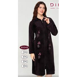 Фотография Халат женский 90045 brown р.3XL-6XL "Samo" недорого оптом от прямого поставщика