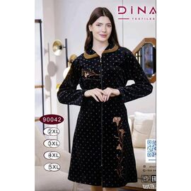 Фотография Халат женский 90042 black р.2XL-5XL "Samo" недорого оптом от прямого поставщика