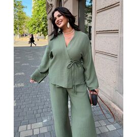 Фотография Костюм женский 3005 green р.42-56 "FEMZONE" недорого оптом от прямого поставщика