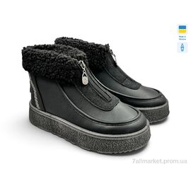 Фотография Ботинки женские стильные зима 1902 чорний (8 пар р.37-41) "Rai shoes" недорого оптом от прямого поставщика