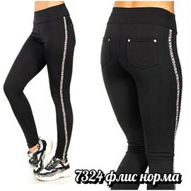 Фотография Лосины женские тёплые 7294 black р.S-XL "VICTORY" недорого оптом от прямого поставщика