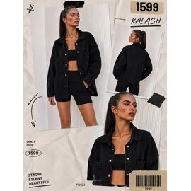 Фотография Рубашка женская 1599 black р.S-L "Ruxa" недорого оптом от прямого поставщика