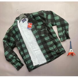 Сорочка чоловіча тепла VR40 green р.M-4XL "Verton" недорого оптом від прямого постачальника