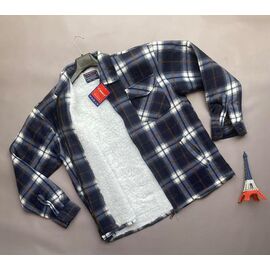 Сорочка чоловіча тепла VR44 navy р.M-4XL "Verton" недорого оптом від прямого постачальника