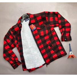 Сорочка чоловіча тепла VR47 red р.M-4XL "Verton" недорого оптом від прямого постачальника