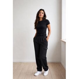 Фотография Штаны спортивные женские 1052 black р.S-XL "VICTORY" недорого оптом от прямого поставщика