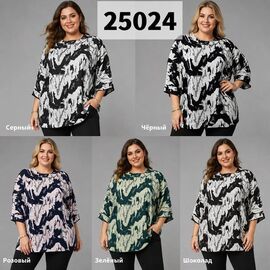 Блузка жіноча 25024 black р.54 "VERJINIA" недорого оптом від прямого постачальника