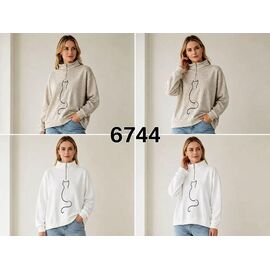 Фотография Свитер женский 6744 beige р.50-58 "VERJINIA" недорого оптом от прямого поставщика