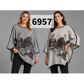 Фотография Туника женская 6957 beige р.50-56 "VERJINIA" недорого оптом от прямого поставщика
