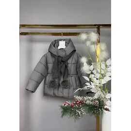 Фотография Курка детская зимняя на девочку 810 grey р.92-116 "Delfinka" недорого оптом от прямого поставщика
