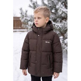 Фотография Курка детская зимняя на мальчика C15 brown р.116-140 "Delfinka" недорого оптом от прямого поставщика