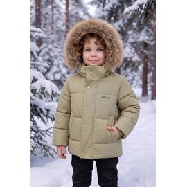 Фотография Курка детская зимняя на мальчика HM612 beige р.80-104 "Delfinka" недорого оптом от прямого поставщика