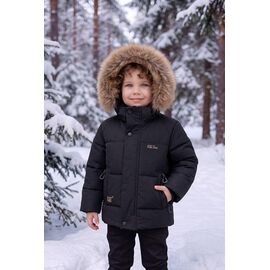 Фотография Курка детская зимняя на мальчика HM612 black р.80-104 "Delfinka" недорого оптом от прямого поставщика