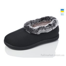 Тапки жіночі для будинку Зима N22-05 чорний (6 пар р.37-42) "Lot Shoes" недорого оптом від прямого постачальника