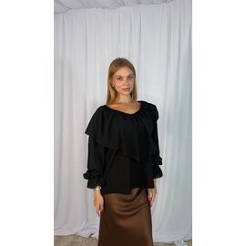 Фотография Блузка женская 1643 black р.42-52 "BONJOUR" недорого оптом от прямого поставщика