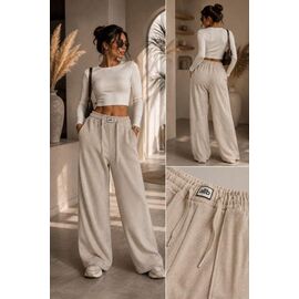 Штани спортивні жіночі 2102 beige р.L-7XL "BONJOUR" недорого оптом від прямого постачальника