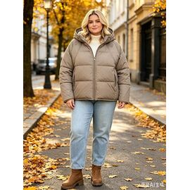 Фотография Куртка женская зимняя 6019 beige р.46-54 "Jacket" недорого оптом от прямого поставщика