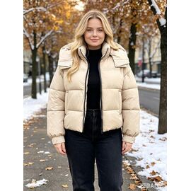 Фотография Куртка женская зимняя 6738 beige р.46-54 "Jacket" недорого оптом от прямого поставщика