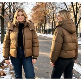 Фотография Куртка женская зимняя 6738 brown р.46-54 "Jacket" недорого оптом от прямого поставщика