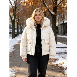 Фотография Куртка женская зимняя 7029 l.beige р.46-54 "Jacket" недорого оптом от прямого поставщика