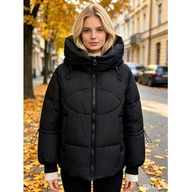 Куртка жіноча зимова 7230 black р.44-52 "Jacket" недорого оптом від прямого постачальника