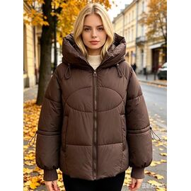 Куртка жіноча зимова 7230 brown р.44-52 "Jacket" недорого оптом від прямого постачальника
