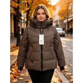Куртка жіноча зимова 8921 brown р.46-54 "Jacket" недорого оптом від прямого постачальника